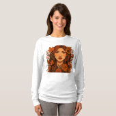 Herfstmuze – Vrouw met Herfst T-shirt (Voorkant volledig)