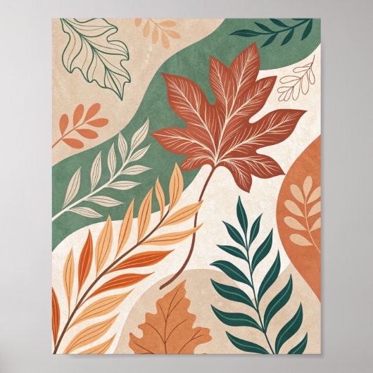 Herfstomhelzing: een Abstracte botanische reis Poster (Voorkant)