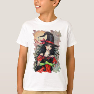 Herfstondekerstmis Heksen en Zwarte Kat T-shirt