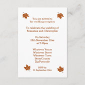 Herfstontwerp Huwelijksreceptie Informatiekaartje (Achterkant)