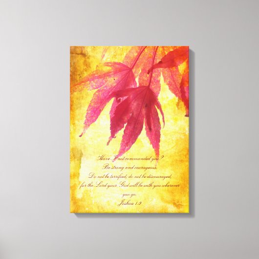 Herfstontwerp, Joshua 1:9, muur poster Canvas Afdruk (Voorkant)