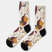 Herfstoogst bloeit in room, Bourgogne en mosterd Sokken (Links)