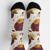 Herfstoogst bloeit in room, Bourgogne en mosterd Sokken (Top)