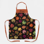 Herfstoogst herfstbladeren en gebladerte zwarte na schort (Voorkant)