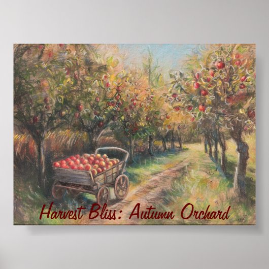 Herfstoogst in de boomgaard poster (Voorkant)