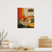 Herfstoogst - Modern Herfst Fruit en pompoenen Po Poster (Keuken)