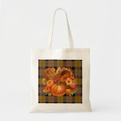 Herfstoogst Plaid en Cornucopia Tote Bag (Voorkant)