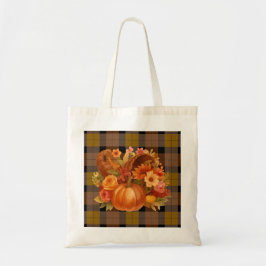 Herfstoogst Plaid en Cornucopia Tote Bag