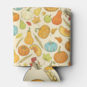 Herfstoogst: Pompoenen en bladeren Patroon Blikjeskoeler (Achterkant)