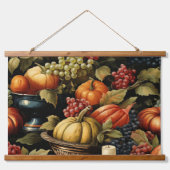 Herfstoogst, pompoenen, hangend wandkleed (Voorkant)