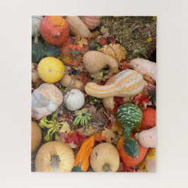 Herfstoogst van pompoenen en pompoenen legpuzzel