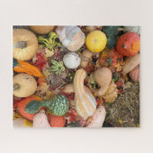 Herfstoogst van pompoenen en pompoenen legpuzzel (Horizontaal)