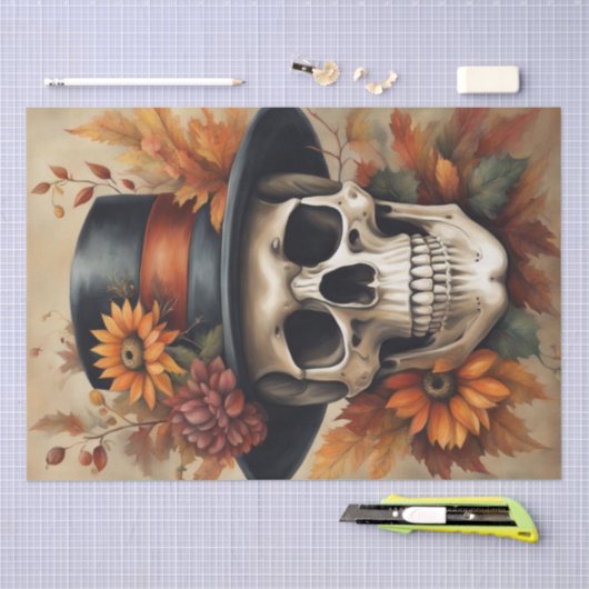 Herfstoogst: vogelverschrikker in Herfst Decoupage Tissuepapier (Craft)