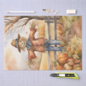 Herfstoogst: vogelverschrikker in Herfst Decoupage Tissuepapier (Craft)