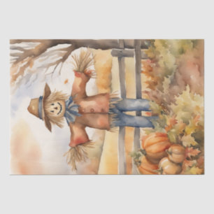 Herfstoogst: vogelverschrikker in Herfst Decoupage Tissuepapier