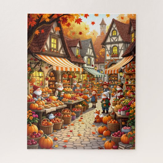 herfstoogstmarkt legpuzzel (Verticaal)