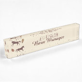 Herfstpaarden en -bladeren naambordje