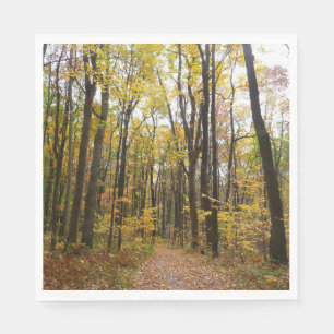 Herfstpad en gouden bladeren in Laurel Hill Park Servet