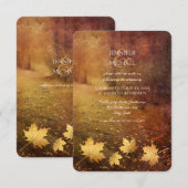 herfstpad esdoorn verlaat rustieke bruiloft recept kaart (Voorkant / Achterkant)