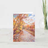 Herfstpad Herdenking Condoleance Bedankkaart (Voorkant)