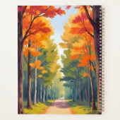 Herfstpad Herfstloof Aquarel Landschap Planner (Achterkant)