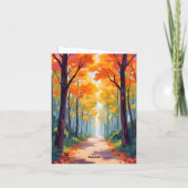 Herfstpad Herfstloof Schilderij Kaart (Achterkant)