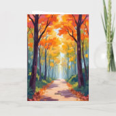 Herfstpad Herfstloof Schilderij Kaart (Achterkant)