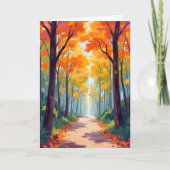 Herfstpad Herfstloof Schilderij Kaart (Voorkant)
