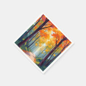 Herfstpad Herfstloof Schilderij Servet (Hoek)