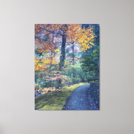 Herfstpad in bos canvas afdruk (Voorkant)