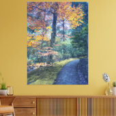 Herfstpad in het bos canvas afdruk (Insitu (Woonkamer))