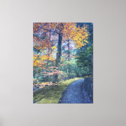 Herfstpad in het bos canvas afdruk (Voorkant)