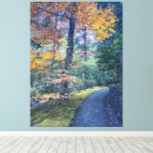 Herfstpad in het bos canvas afdruk (Insitu (Houten vloer))