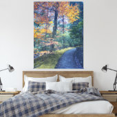 Herfstpad in het bos canvas afdruk (Insitu (Slaapkamer))