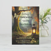 Herfstpad Lantaarn Foto Viering van het Leven Kaart (Staand voorkant)