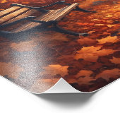 Herfstpad met gevallen bladeren Vreedzame krachten Foto Afdruk (Hoek)