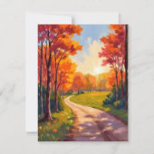 Herfstpad | Rode Loof Natuur Landschap Kaart (Voorkant)