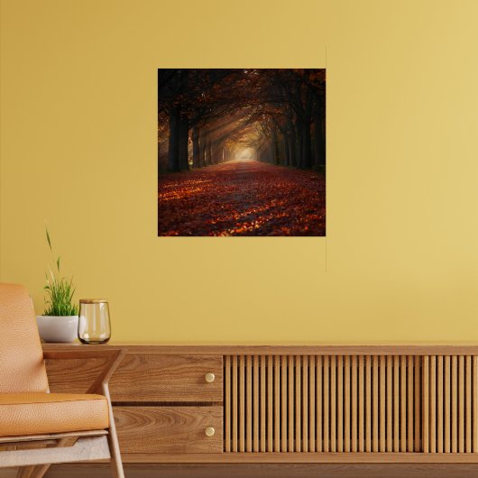 Herfstpad – Serene Boomtunnel Kunstprint Poster (Woonkamer 2)