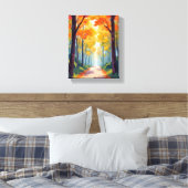 Herfstpad Vallei Loof Schilderij Canvas Afdruk (Insitu (Slaapkamer))