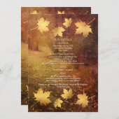 herfstpad vallende esdoorn bladeren bruiloft detai (Voorkant / Achterkant)