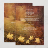 herfstpad vallende esdoorn bladeren bruiloft detai (Voorkant / Achterkant)