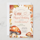 Herfstpaddenstoel Kind's eerste magische verjaarda Kaart (Voorkant)