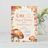 Herfstpaddenstoel Kind's eerste magische verjaarda Kaart (Staand voorkant)