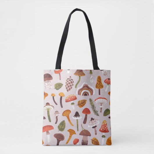 Herfstpaddenstoelen, bladeren:  herhaling. tote bag (Voorkant)