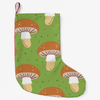 Herfstpaddenstoelen: groen naadloos patroon. kleine kerstsok