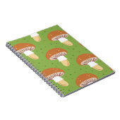 Herfstpaddenstoelen: groen naadloos patroon. notitieboek (Rechterzijde)