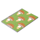 Herfstpaddenstoelen: groen naadloos patroon. notitieboek (Linkerzijde)