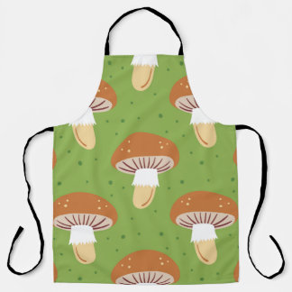 Herfstpaddenstoelen: groen naadloos patroon. schort