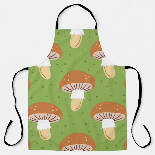 Herfstpaddenstoelen: groen naadloos patroon. schort (Voorkant)