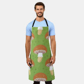 Herfstpaddenstoelen: groen naadloos patroon. schort (Gedragen)